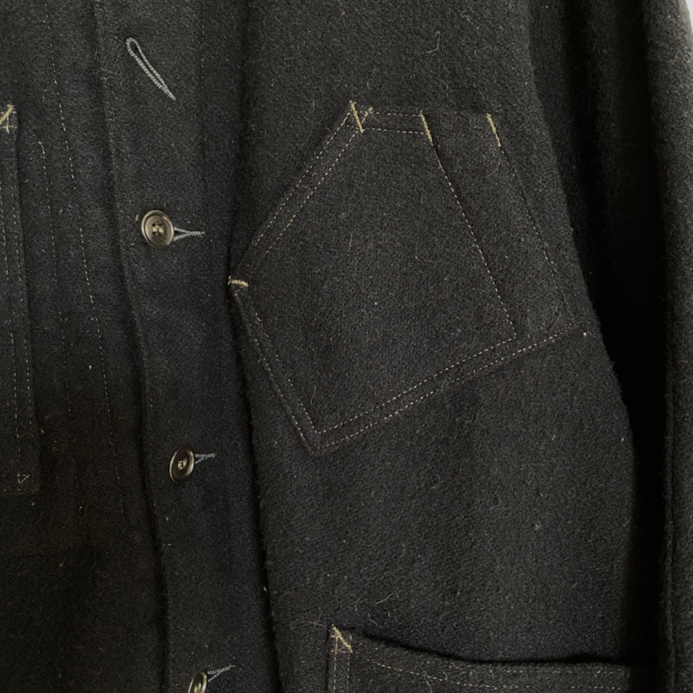 Post Overalls - Engineer Jacket, Solid Black Melt… - image 4